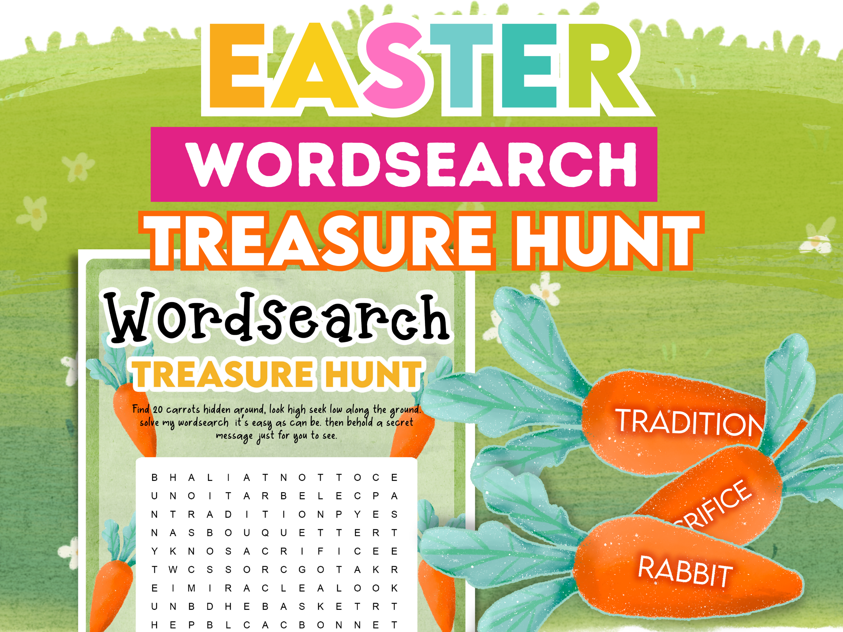 Easter Word Search Treasure Hunt Activity – LockPaperEscape