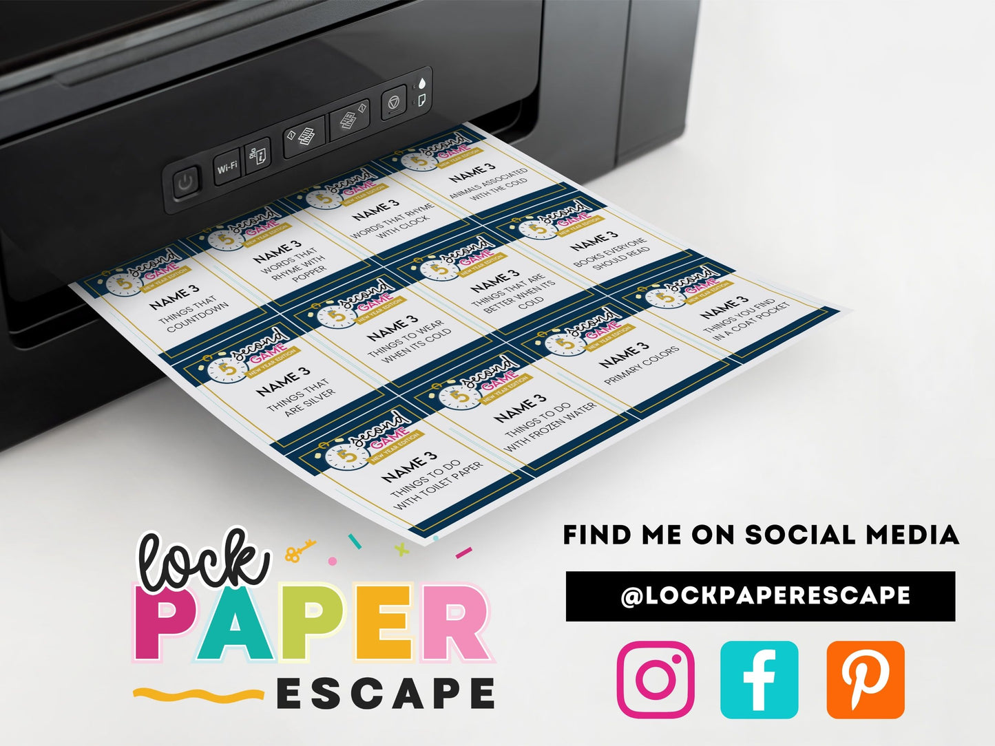 New Year's Game Name Three Things