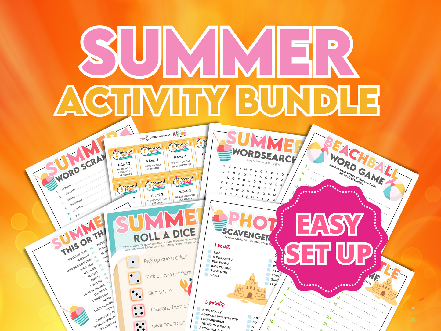 Ultimate Summer Activity Games Bundle! 🎉