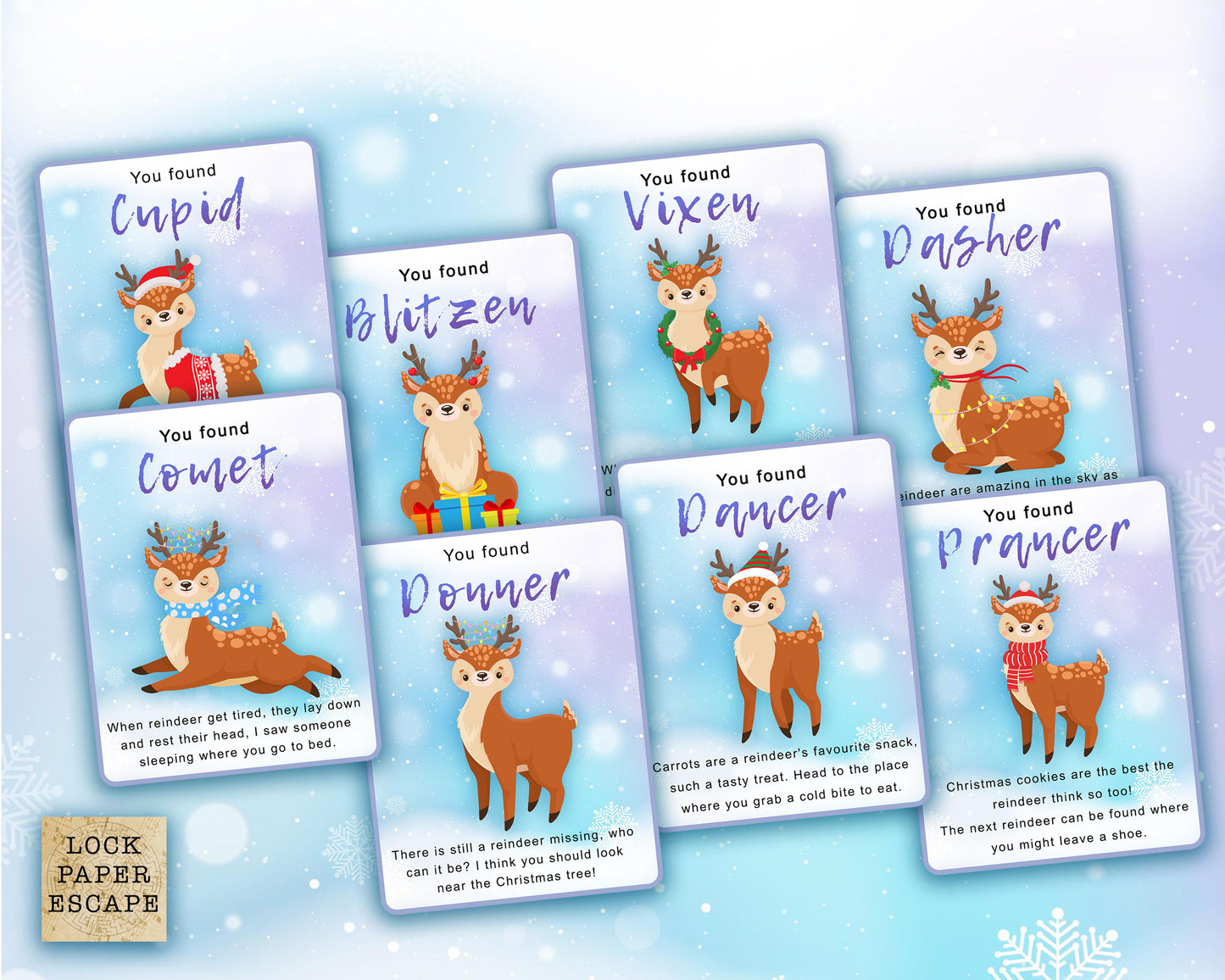 Santas reindeer treasure hunt clues