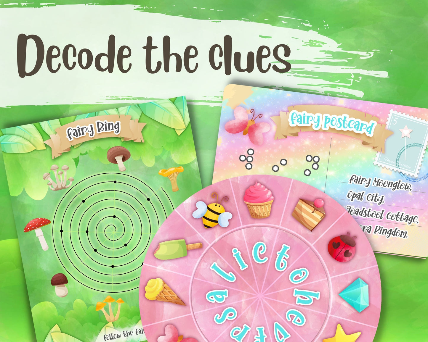 Fairy treasure hunt escape room style puzzles