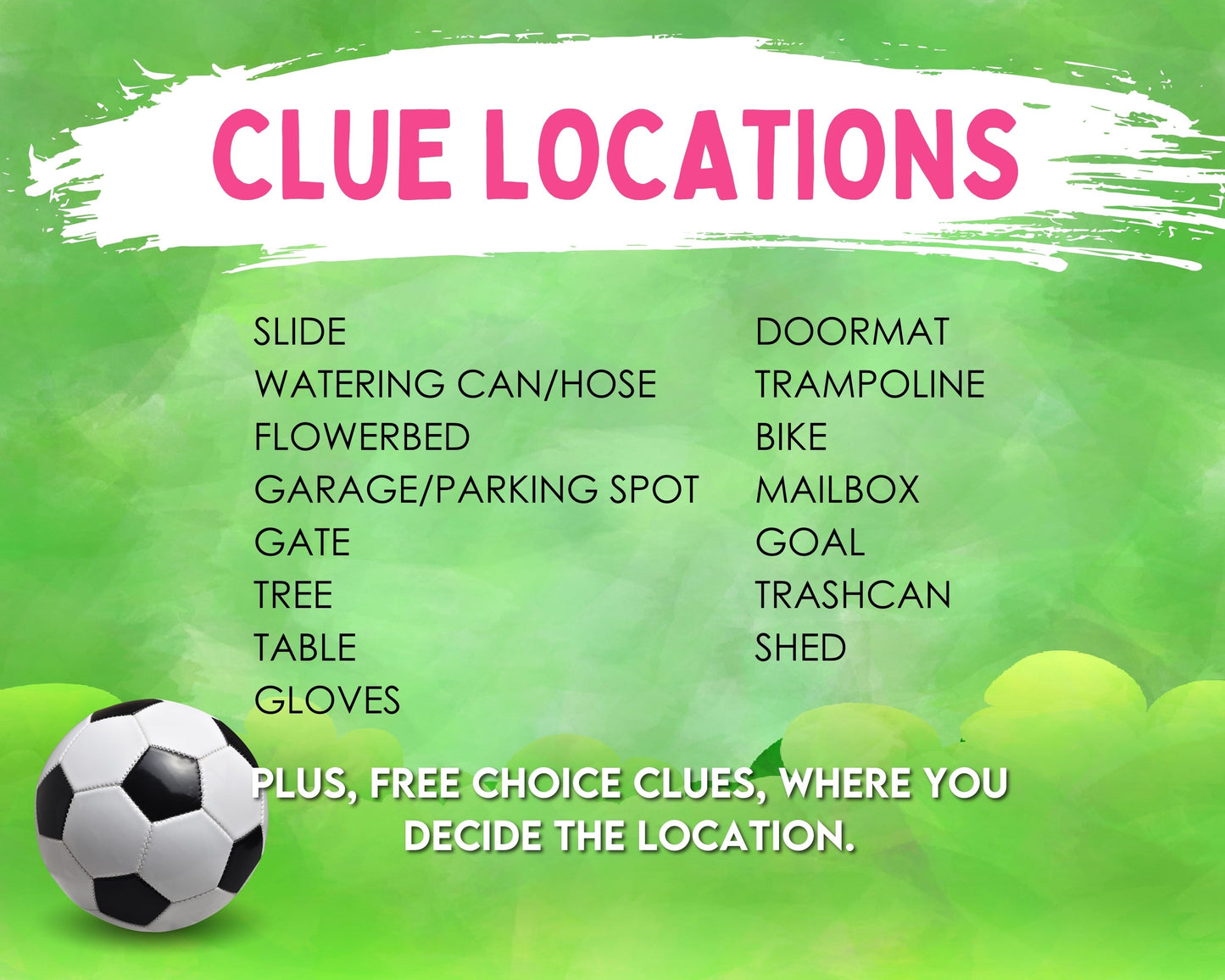 Soccer Outside Treasure Hunt