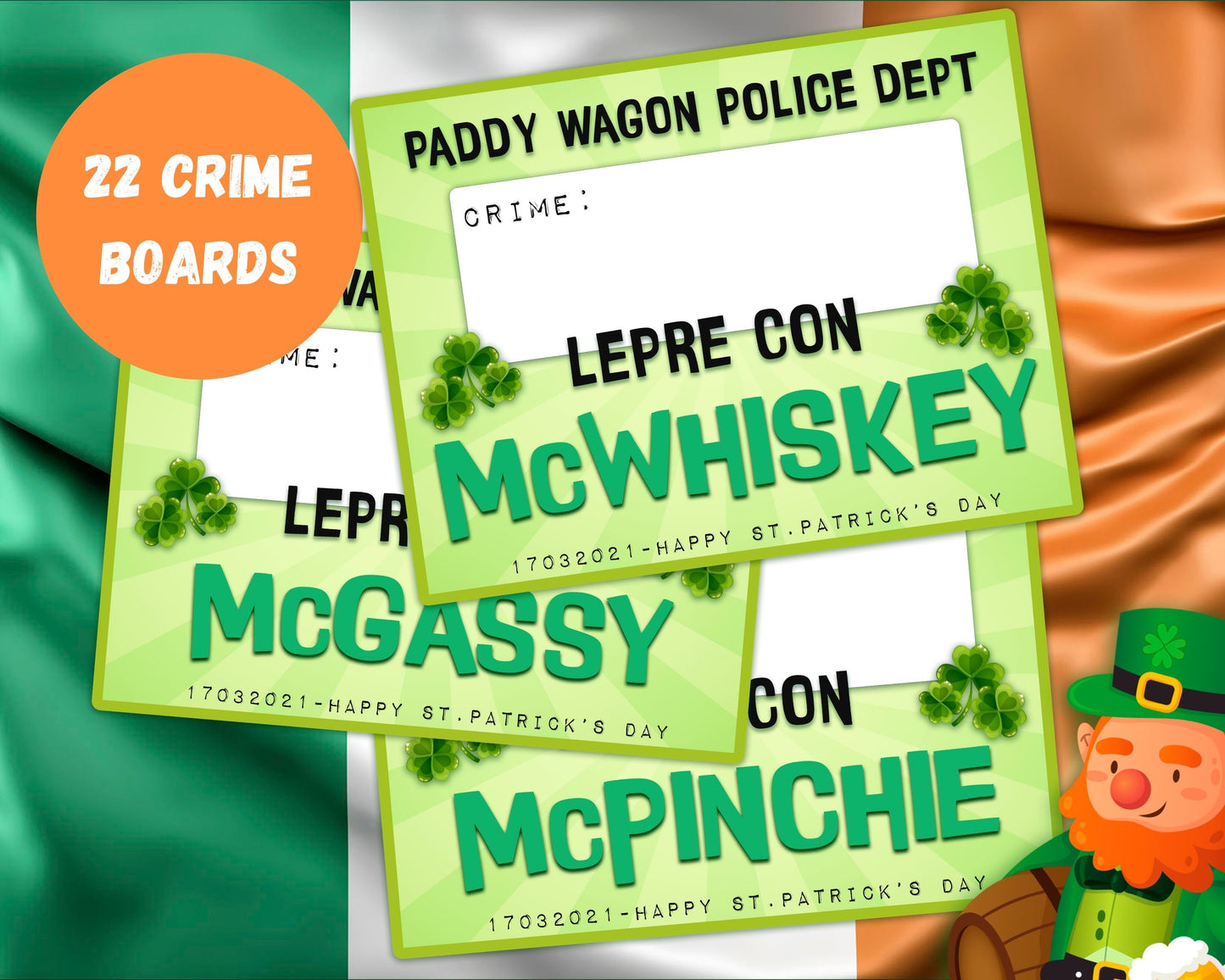 St Patrick's Day Photo Lepre-Con Mug Shot and Sign Kit