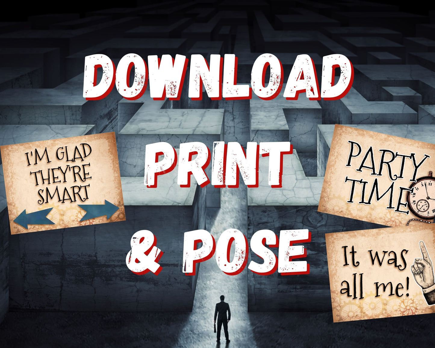 Escape Room Photo Prop Signs