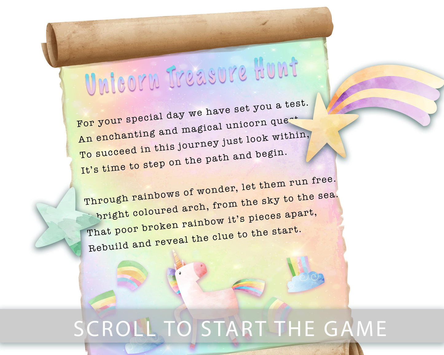 unicorn treasure hunt game