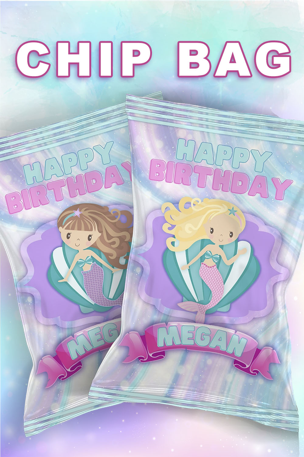 mermaid chip bag printable