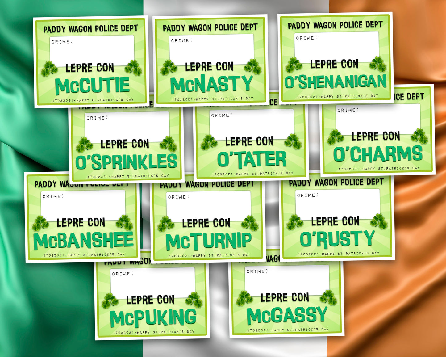 St Patrick's Day Photo Lepre-Con Mug Shot and Sign Kit