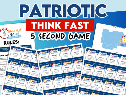 Patriotic 5 Second Game | Printable 4th of July Party Game