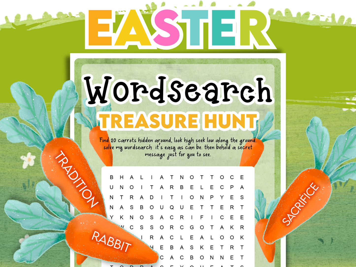 Easter Word Search Treasure Hunt Activity