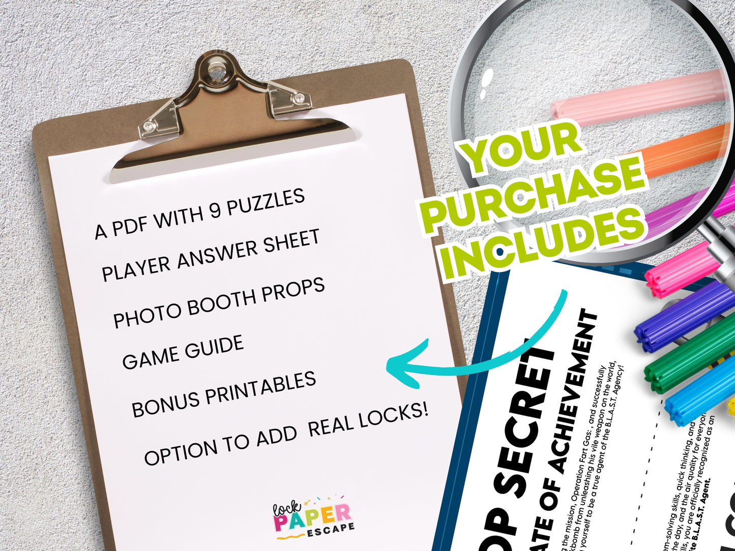 Spy Escape Room Game – Printable Party Adventure for Kids