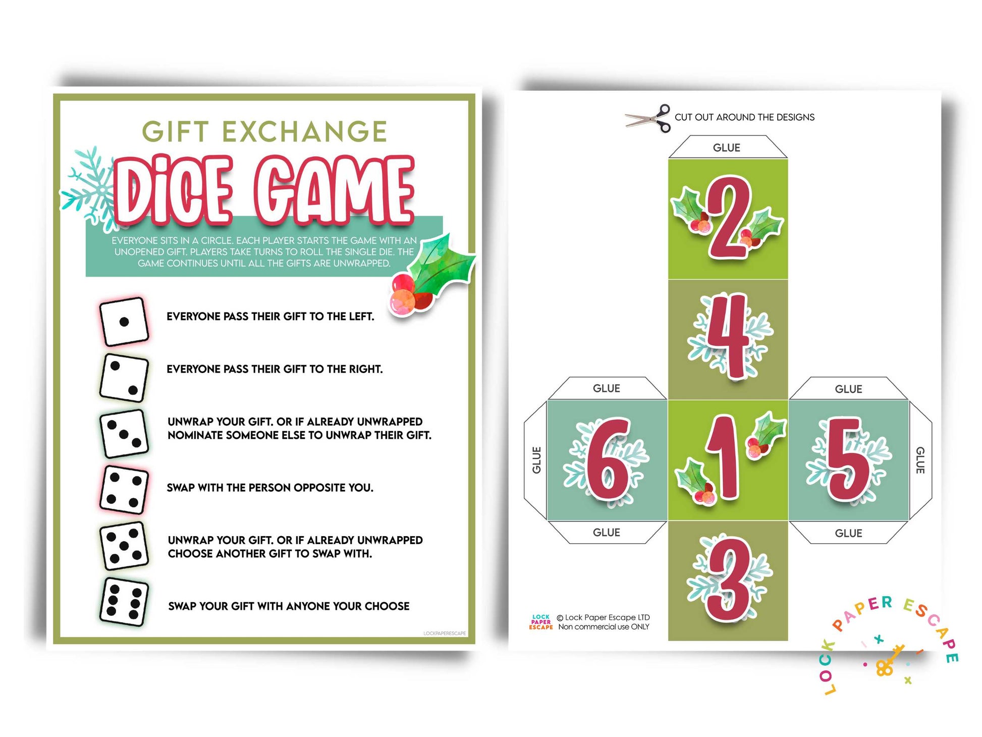 Christmas Dice Gift Exchange Game – LockPaperEscape christmas-dice-gift-exchange-game-lockpaperescape