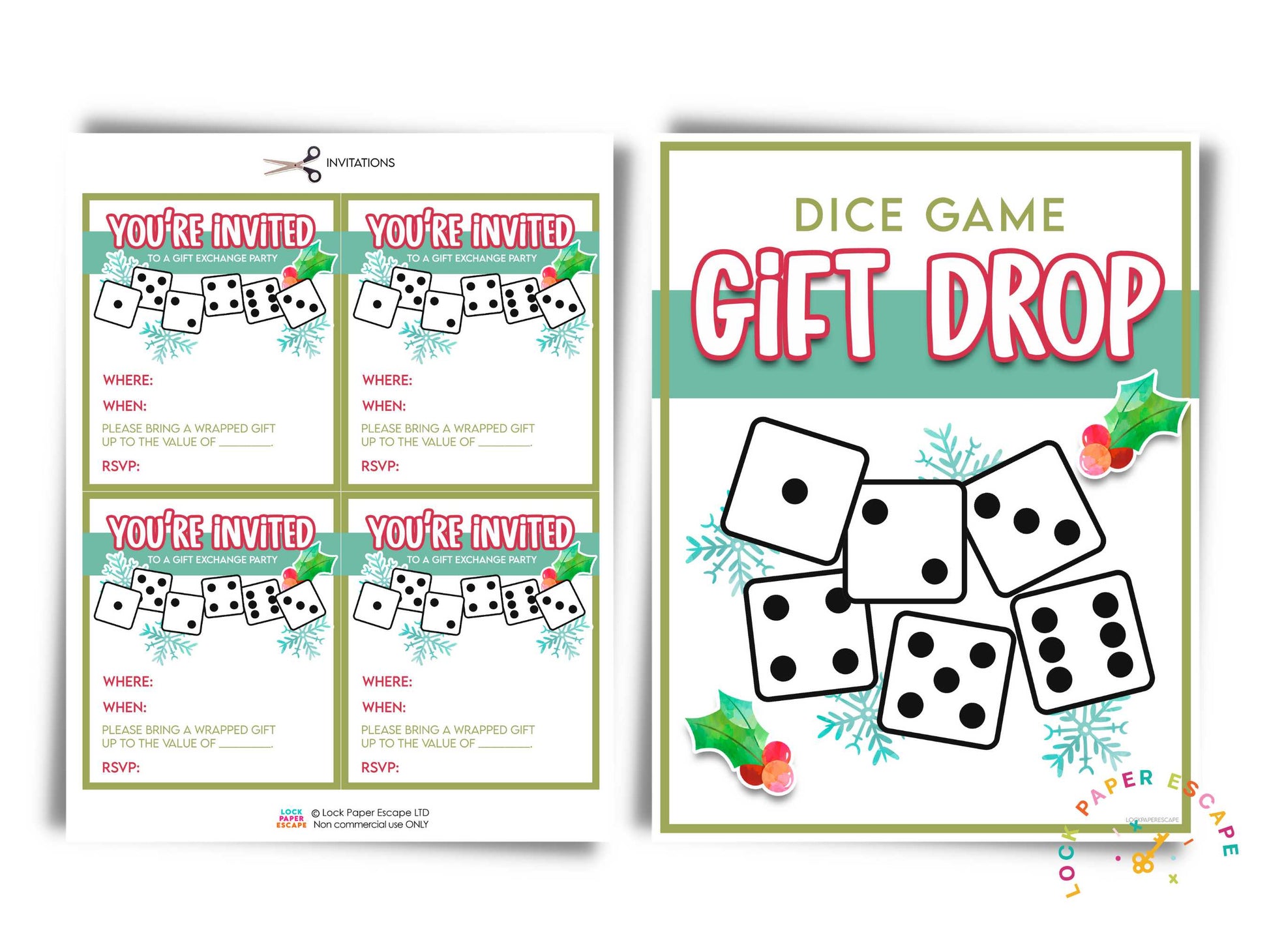 Christmas Dice Gift Exchange Game – LockPaperEscape christmas-dice-gift-exchange-game-lockpaperescape