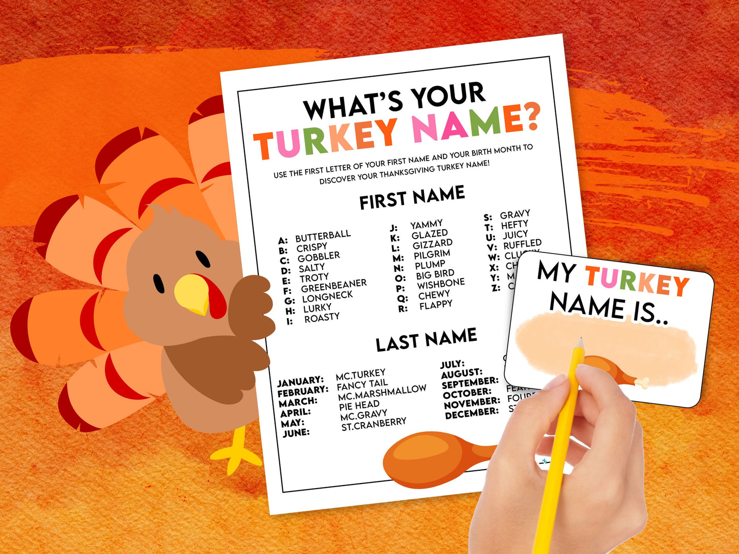 "What’s Your Turkey Name?" Thanksgiving Game