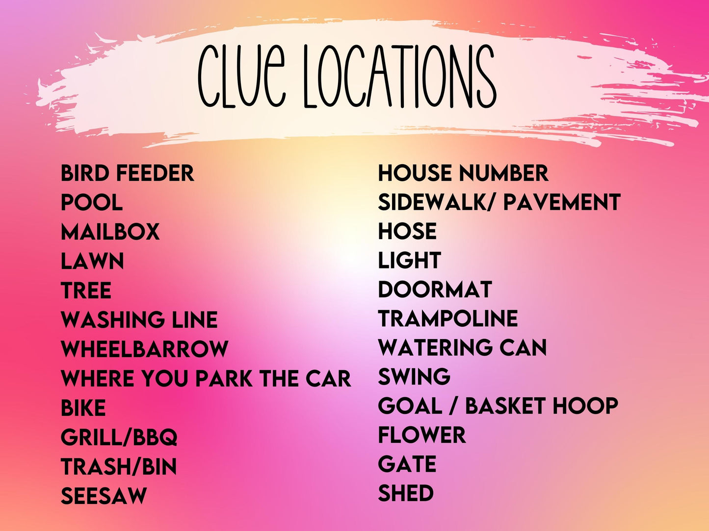 Easter Treasure Hunt Clue | Outside