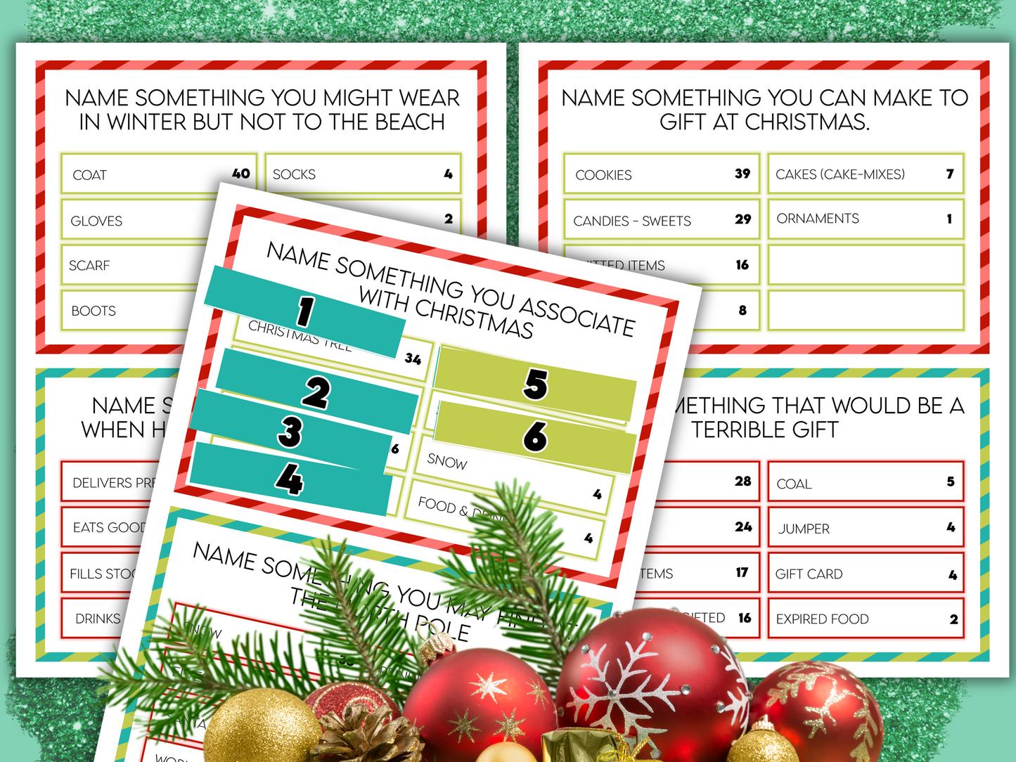 Christmas Family Feud Printable Game