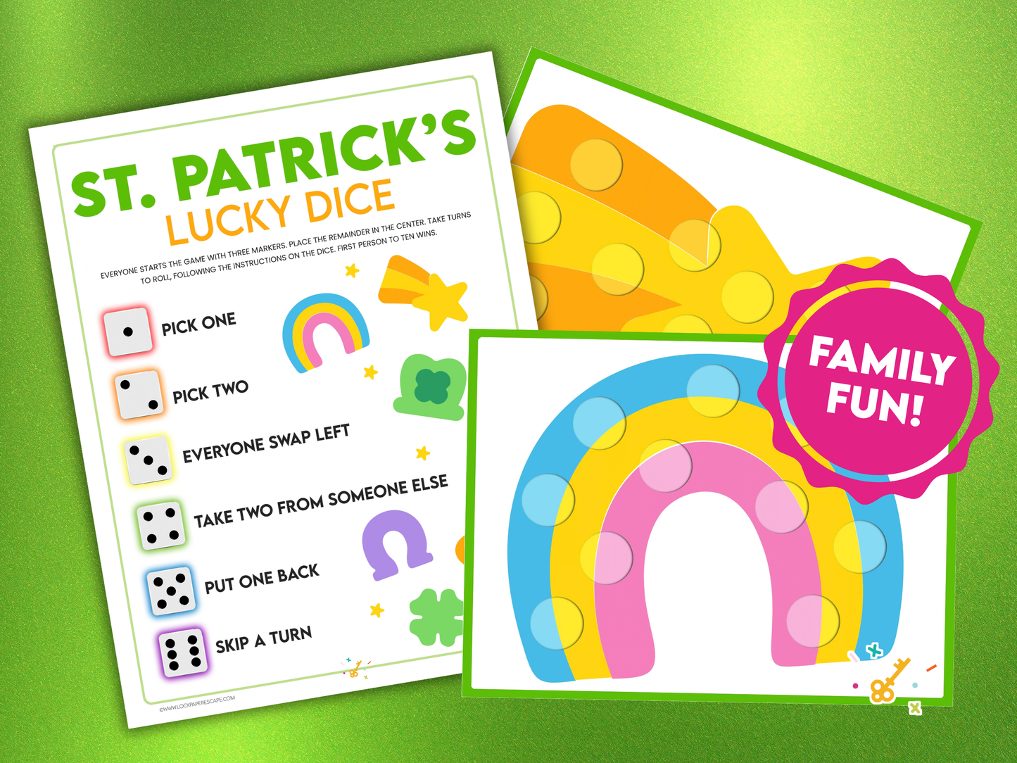 St. Patrick's Day Lucky Dice