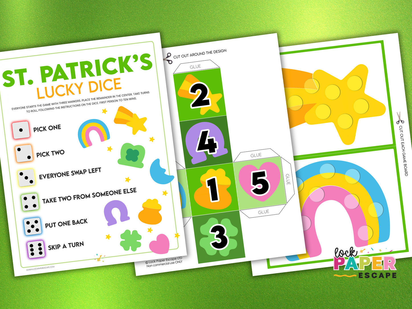 St. Patrick's Day Lucky Dice