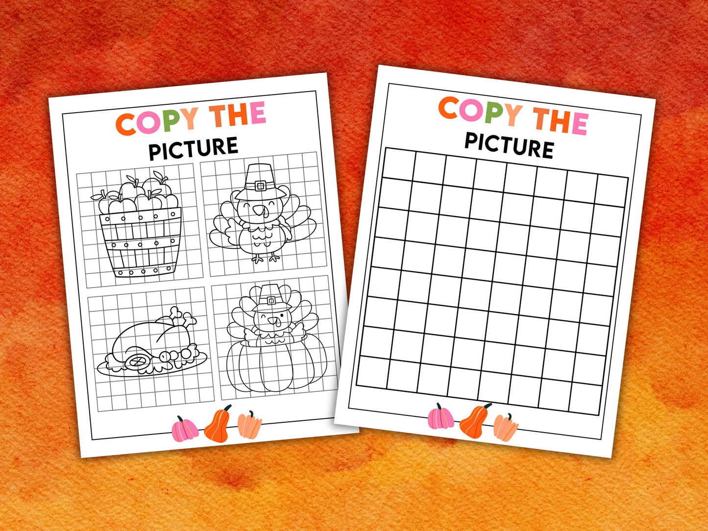 Thanksgiving themed copy the picture activity.