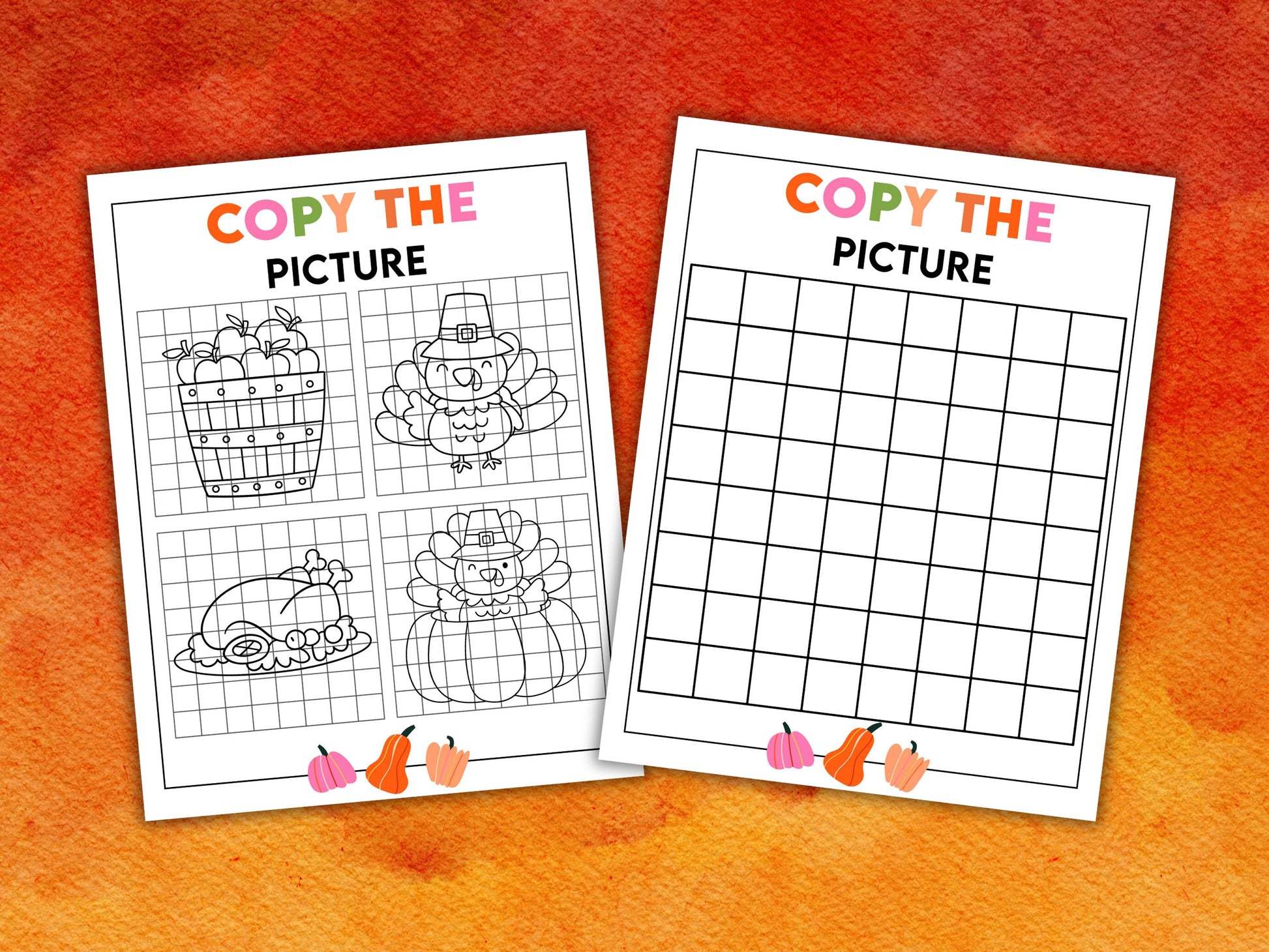 Thanksgiving themed copy the picture activity.