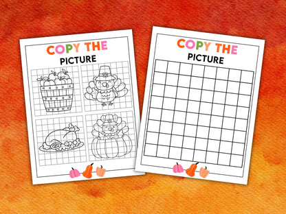Thanksgiving themed copy the picture activity.