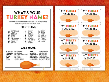 "What’s Your Turkey Name?" Thanksgiving Game