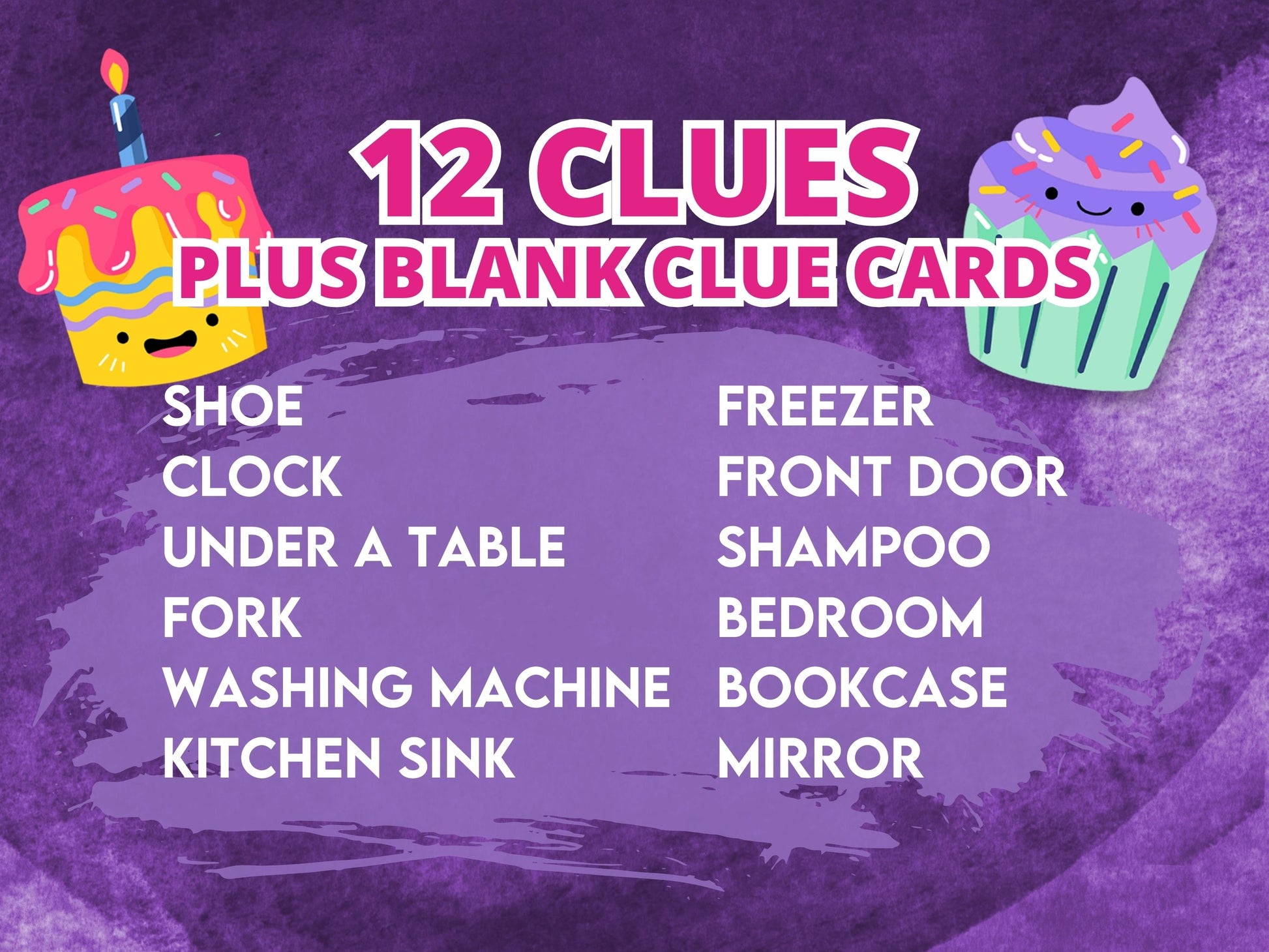 A list of locations revealed in the kids treasure hunt.