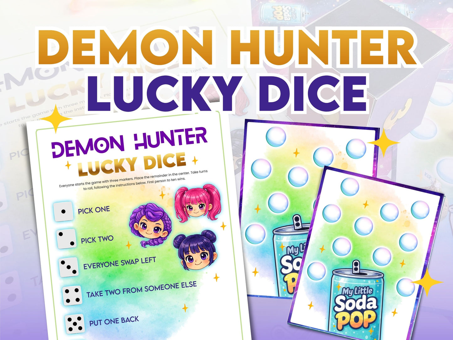 Demon hunter lucky dice game pages.