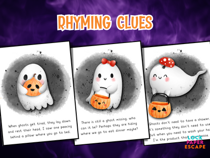 Ghost treasure hunt rhyming clue for kids