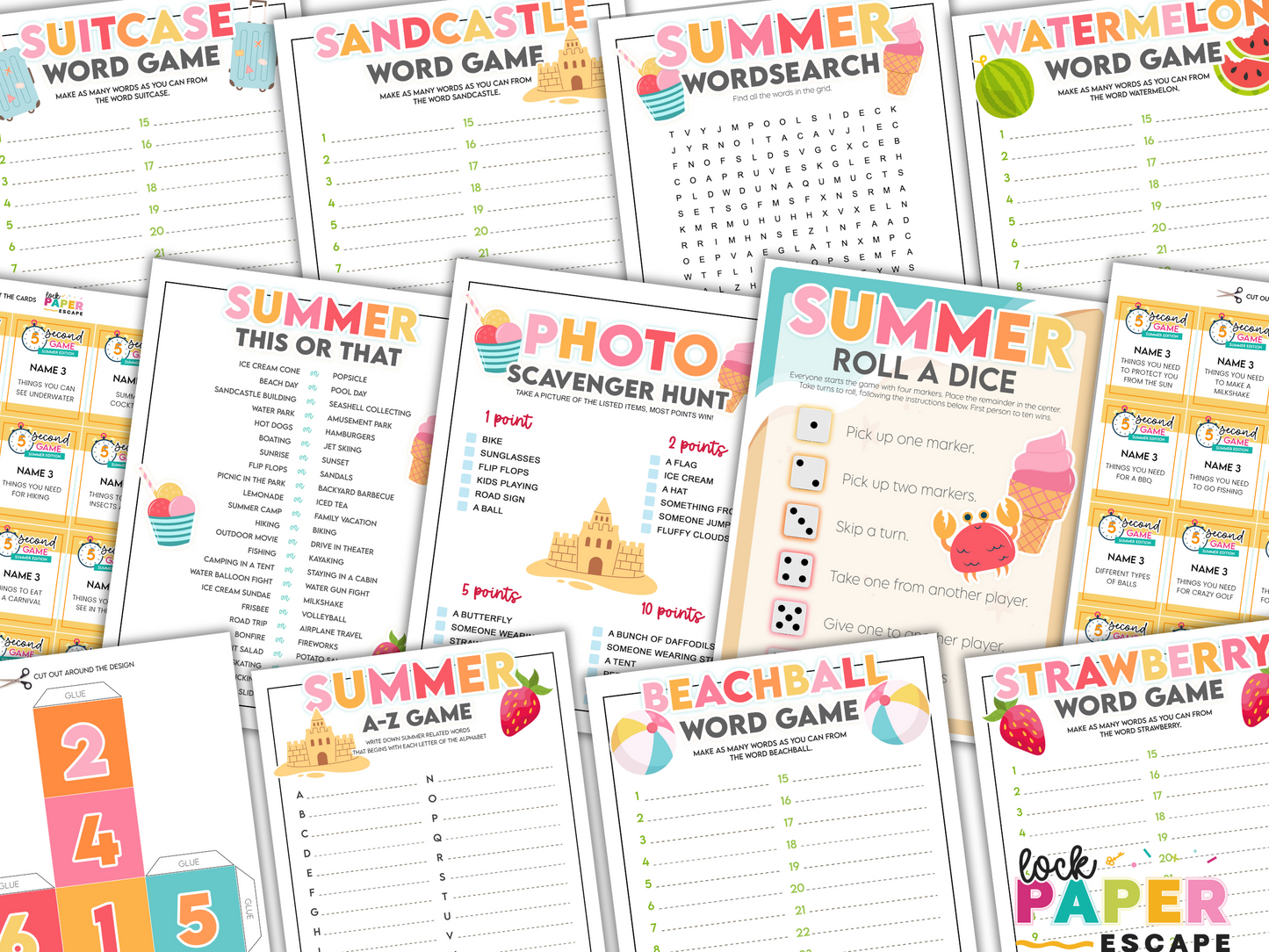 Ultimate Summer Activity Games Bundle!  🎉