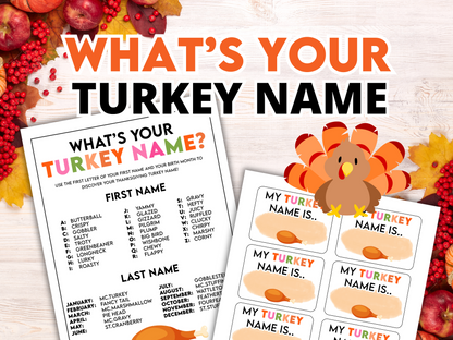 "What’s Your Turkey Name?" Thanksgiving Game