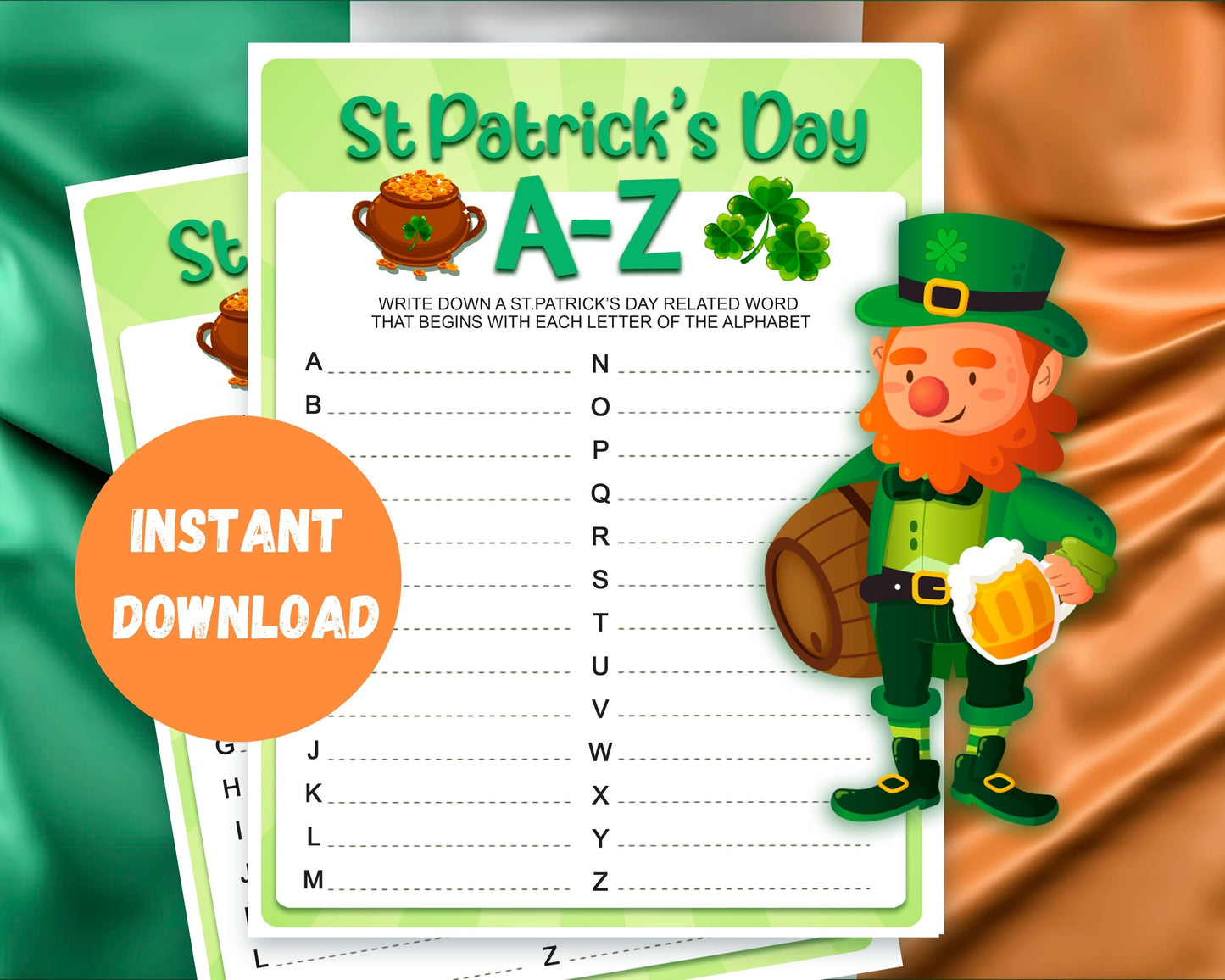 St Patricks Day A-Z Word Game