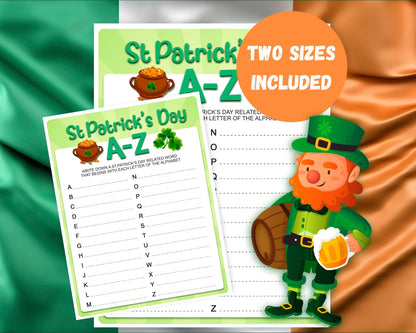 St Patricks Day A-Z Word Game