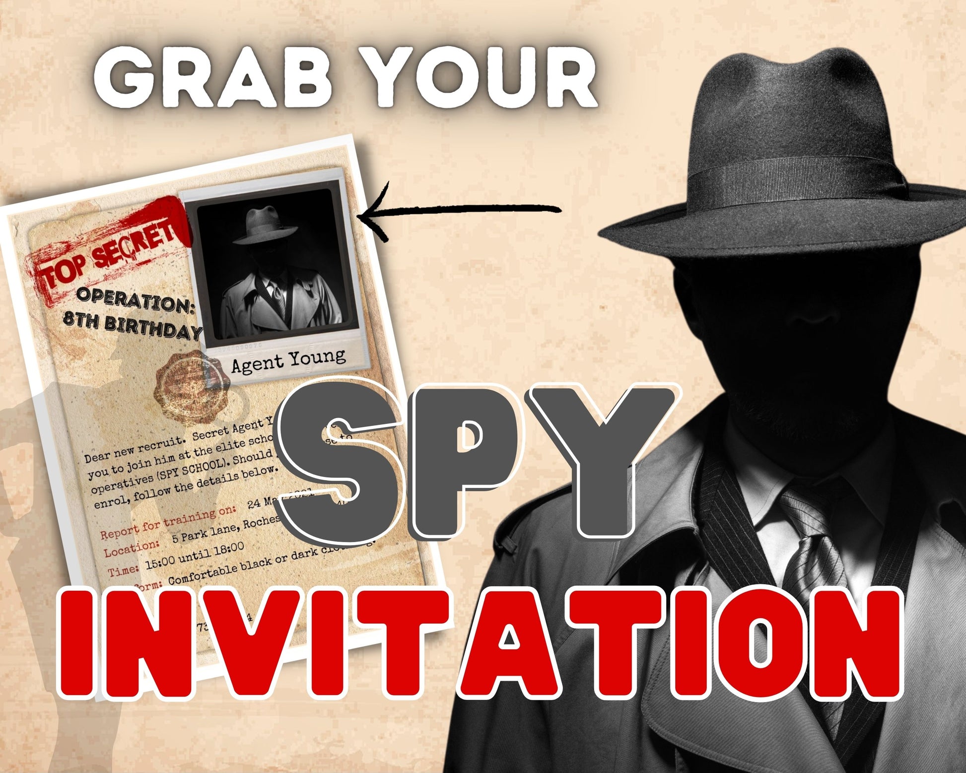 lock-paper-escape-secret-agent-editable-invitation