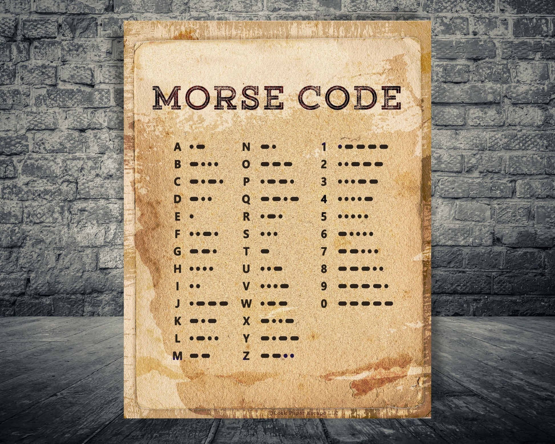 Morse code alphabet poster