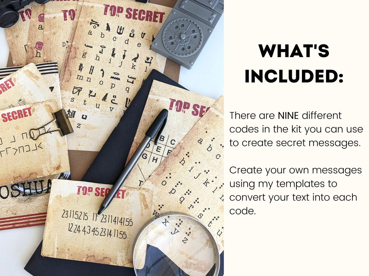 Spy Code Messenge Spy Party Secret Message Kit – LockPaperEscape