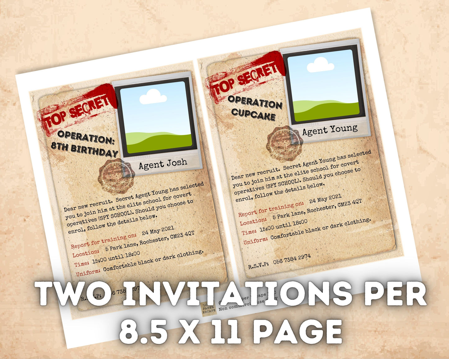 lock-paper-escape-editable-spy-invitation