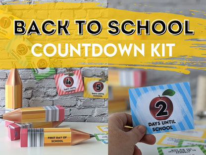 Back To School Countdown Activity Kit. Pencil Gift Box, Plus Secret Messages. Fun Back to School Activity Bundle.