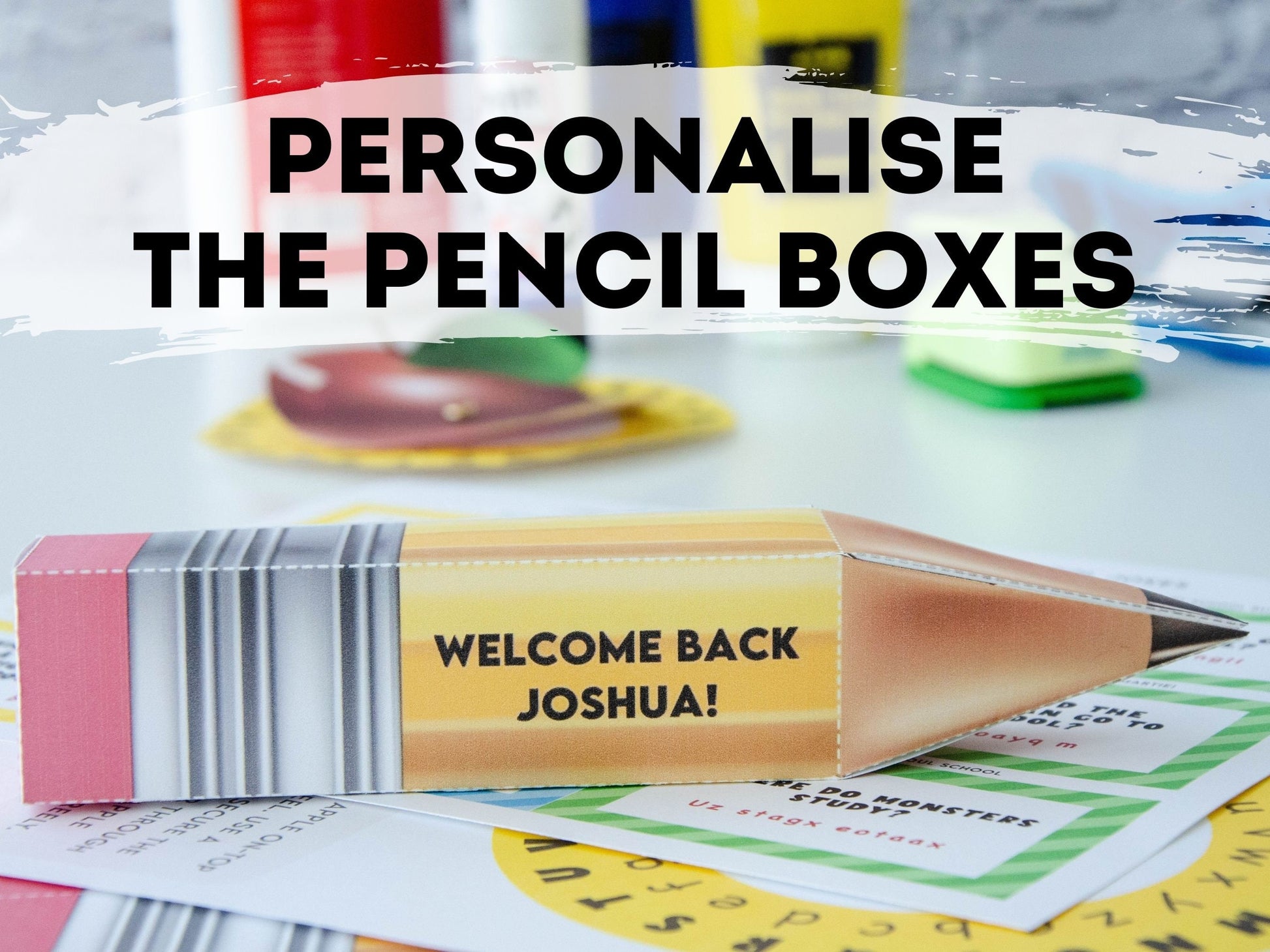 Back To School Countdown Activity Kit. Pencil Gift Box, Plus Secret Messages. Fun Back to School Activity Bundle.