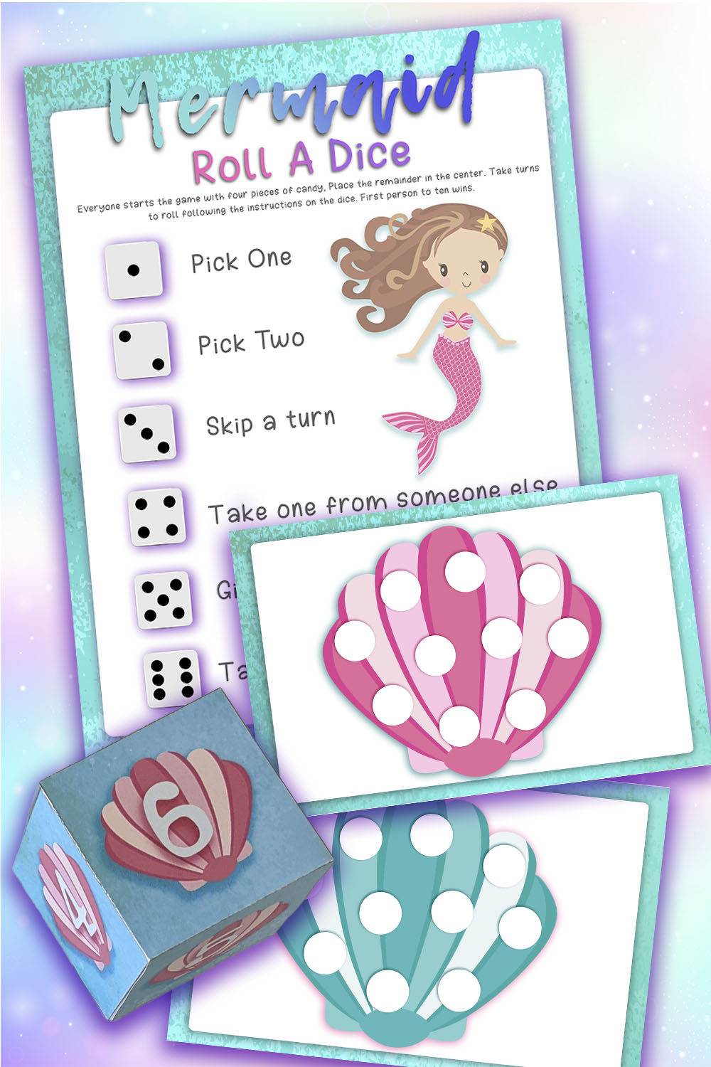 Roll-a-dice-mermaid-party-game