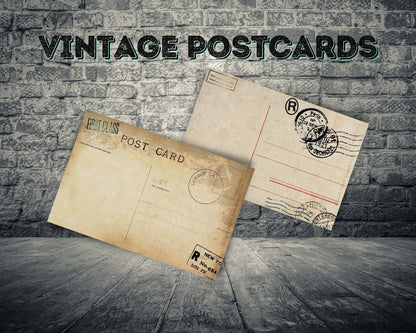 Vintage postcards for DIY escape room 