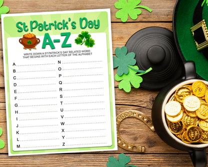 St Patricks Day A-Z Word Game